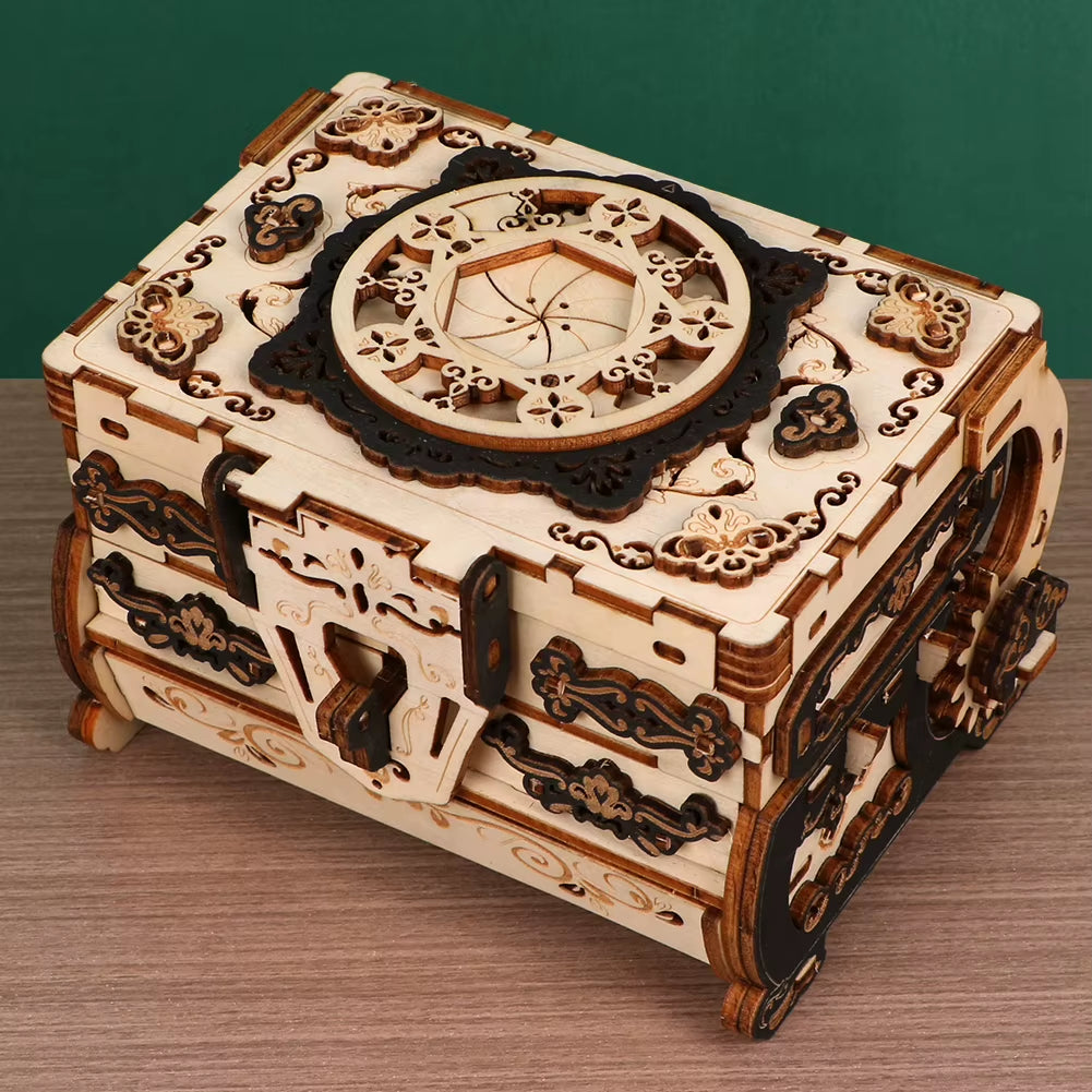 Exquisitely Carved Vintage Jewellery Box Puzzle Gift 