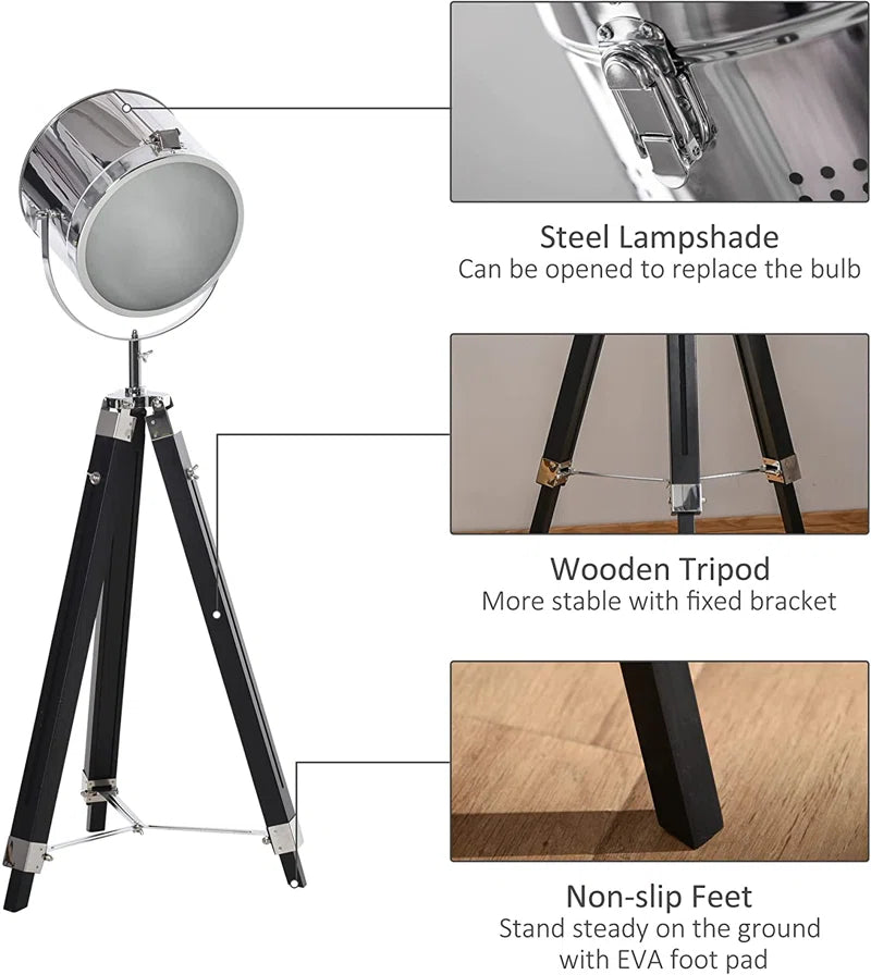 Argent 110Cm Tripod Floor Lamp