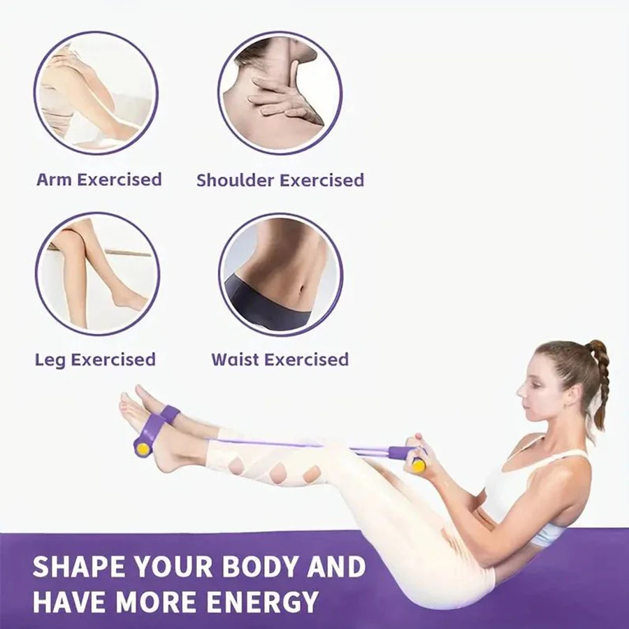 6-Tube Elastic Yoga Resistance Band for Ultimate Stretching and Slimming - Perfect for Abdominal, Waist, Arm, and Leg Workouts