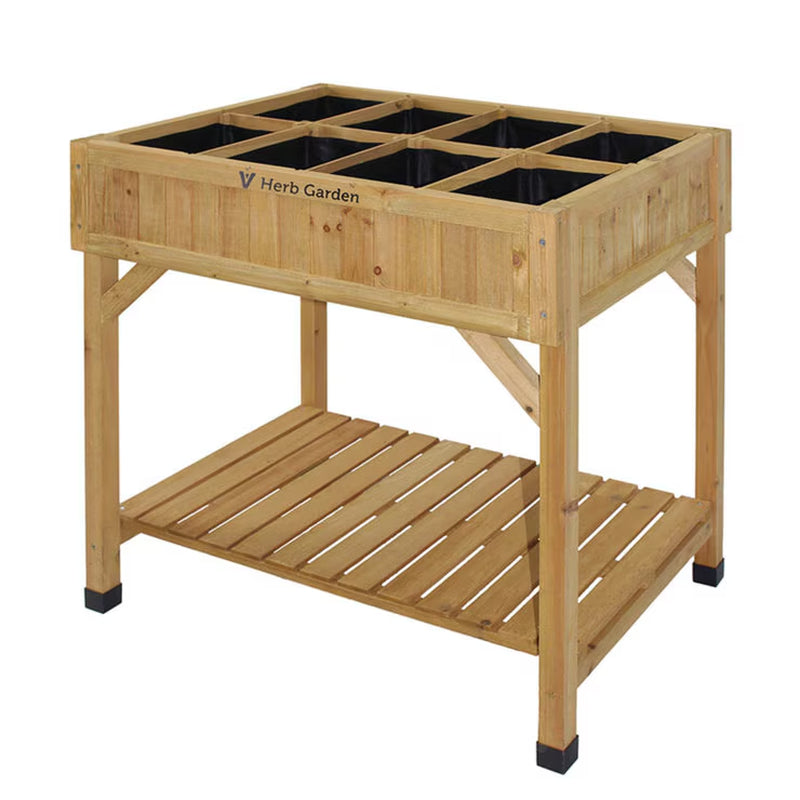 Cedar Wood 80Cm 8 Pocket Herb Garden Planter