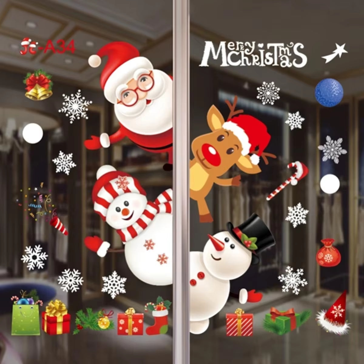 Festive Christmas Window Stickers - Merry Christmas Decor the Perfect Xmas and Holiday Gifts!