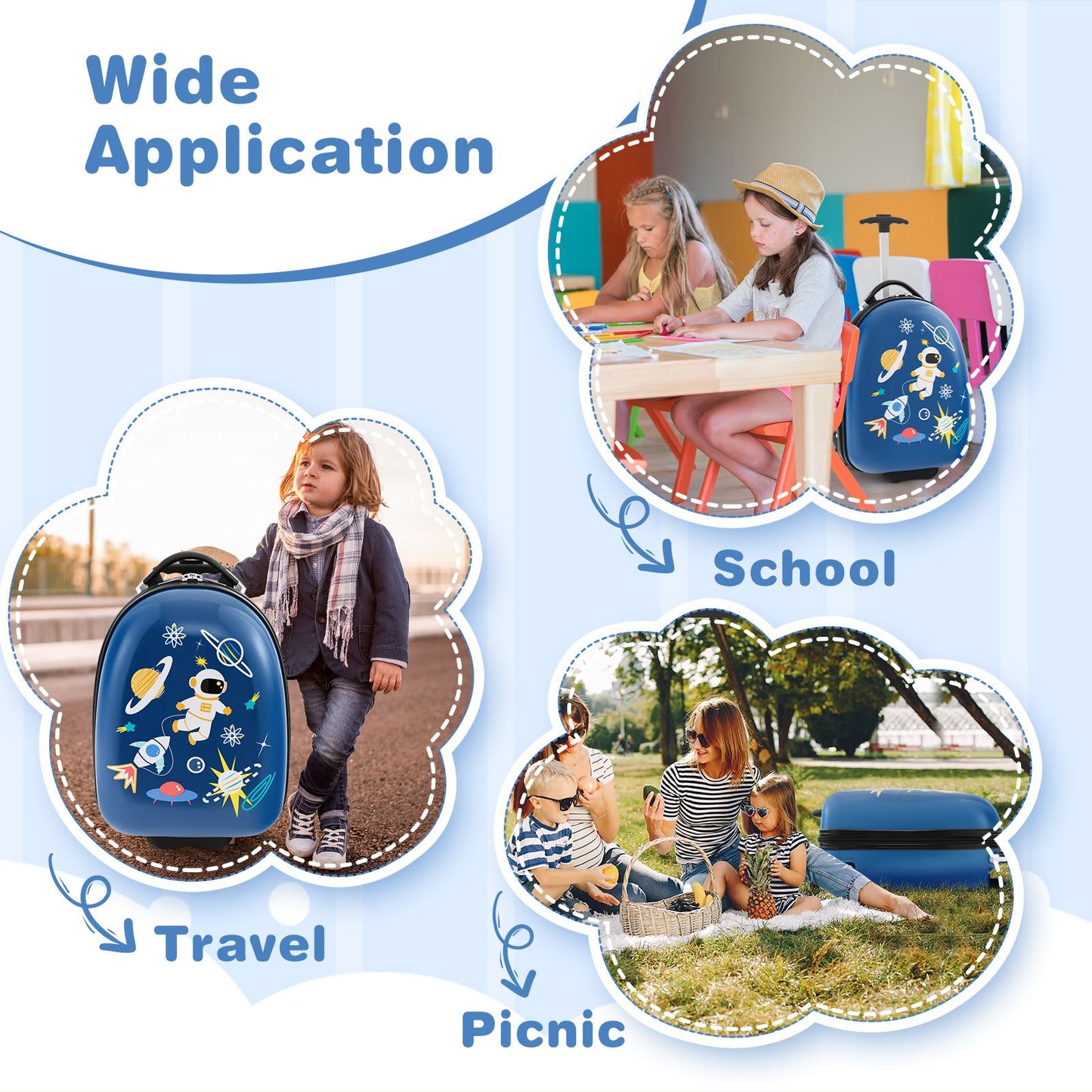 16 Inches Kids Carry-On Luggage with Wheels