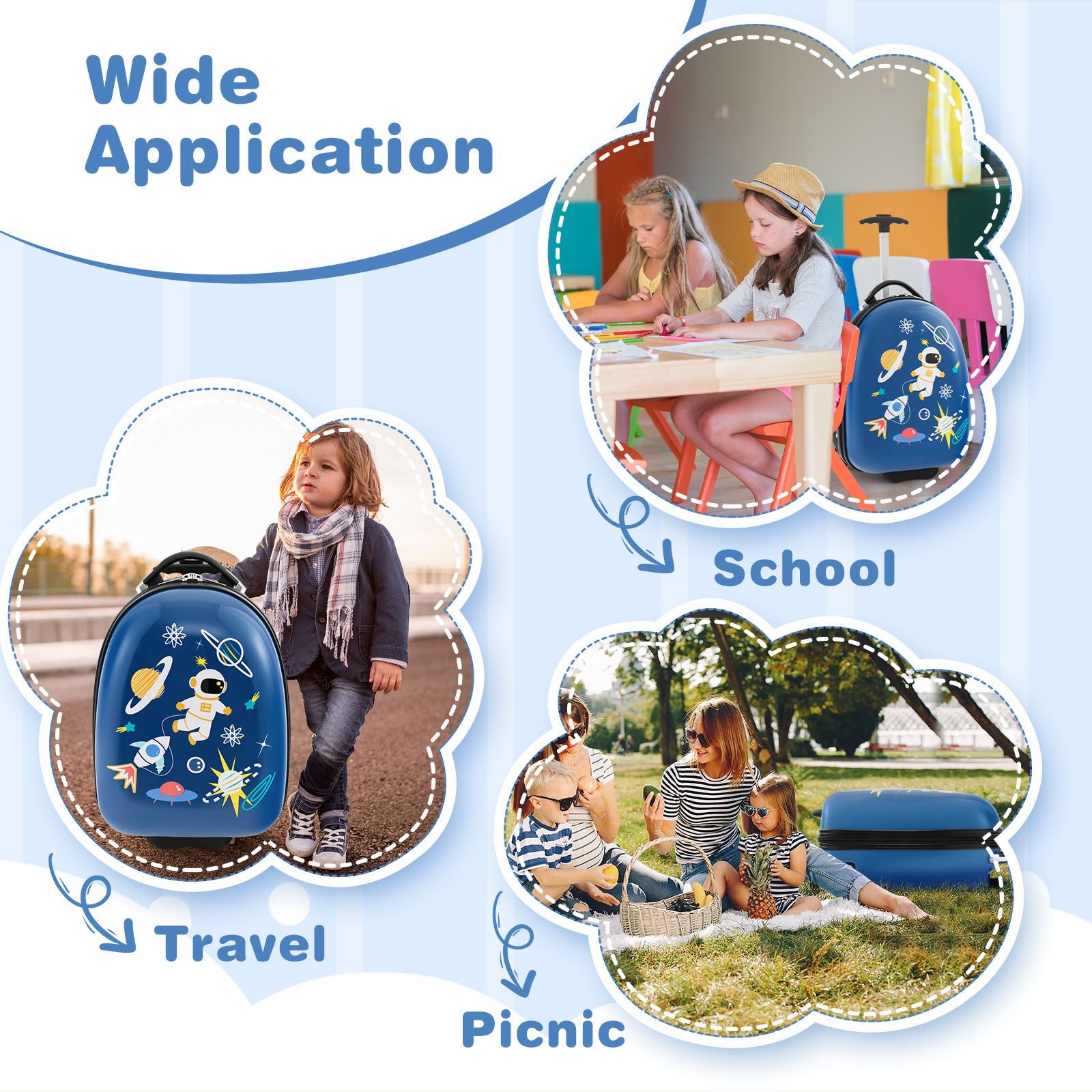 16 Inches Kids Carry-On Luggage with Wheels