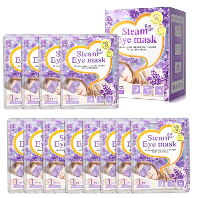 Relax and Rejuvenate: 12 Disposable Self-Heating Lavender Eye Masks for Daily Moisturizing and Sleep Comfort