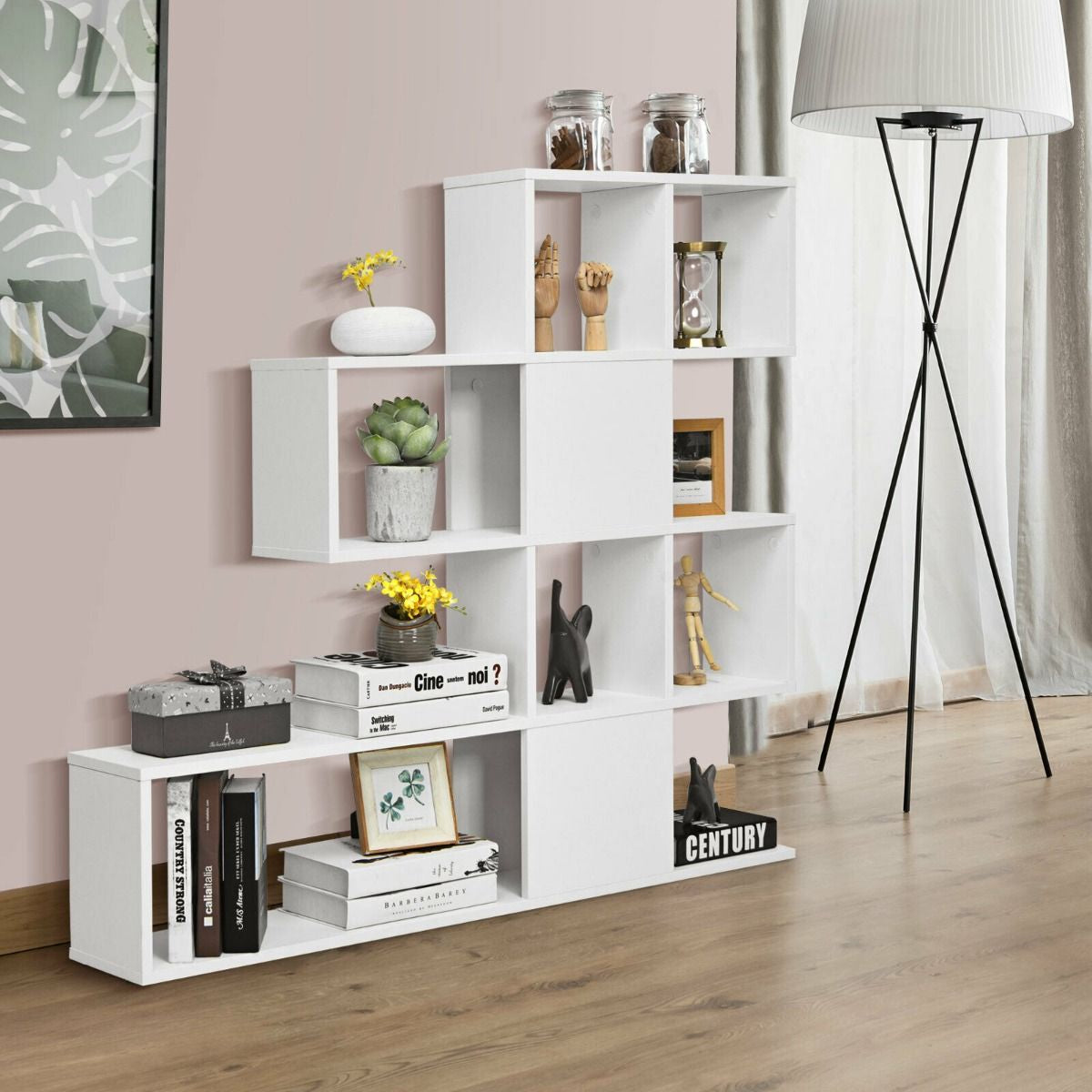 5-Tier Bookshelf for Display and Storage in Home and Office Environments