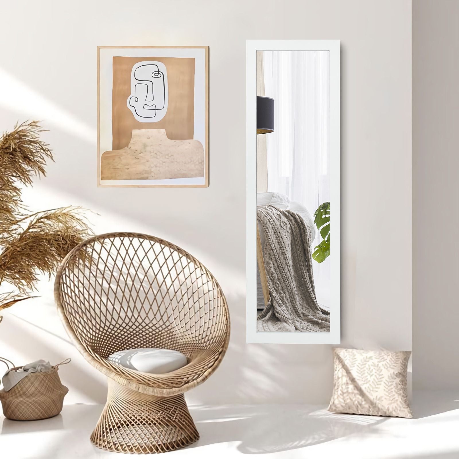 Wall-Mounted Full Body Dressing Mirror for Bedroom Use