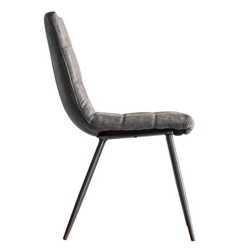 Darwin Grey Faux Leather Dining Chair, 2 Pack