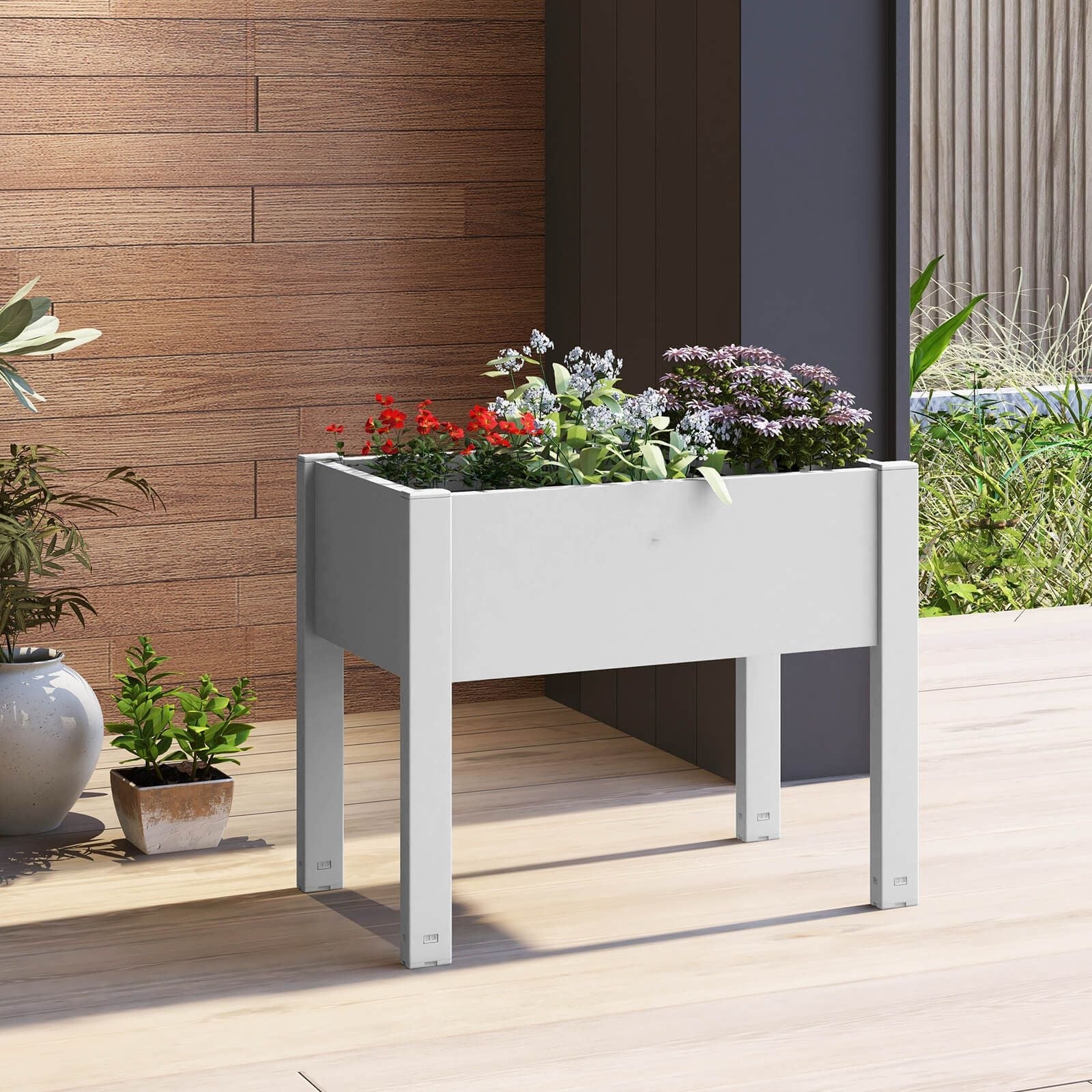 53L Elevated Garden Bed with Water Level Indicator and Drainage Feature