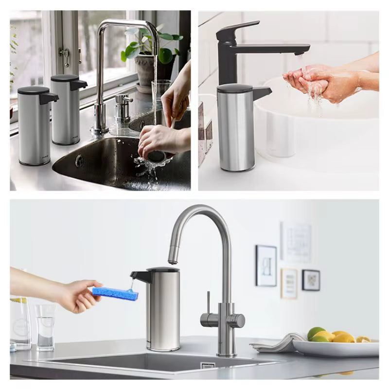 Automatic USB Charging Stainless Steel Soap Dispenser - Touchless Kitchen & Bathroom Solution