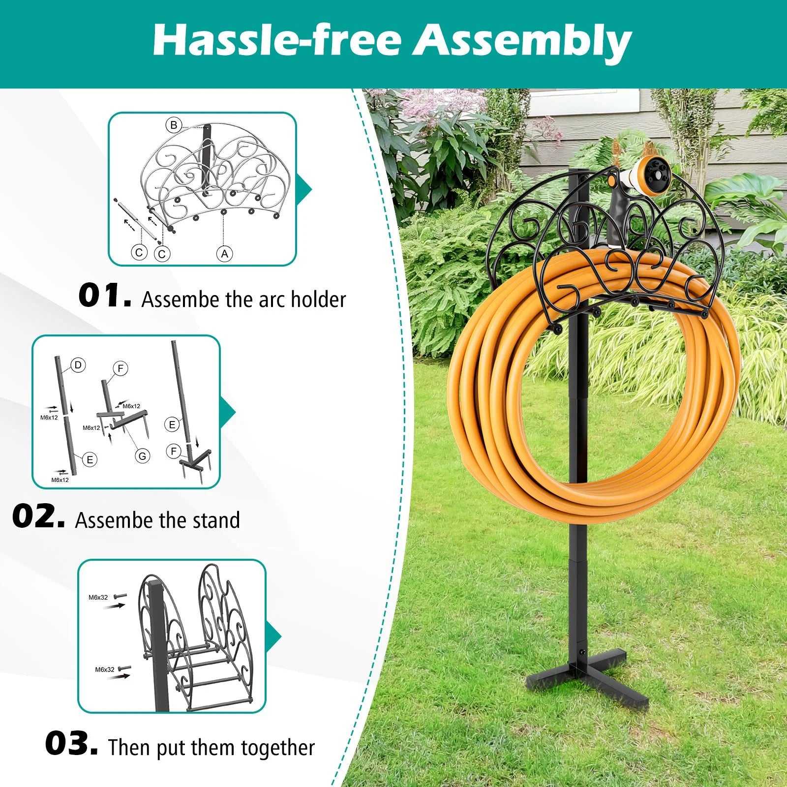 Outdoor Garden Hose Holder for Lawn and Landscape Use