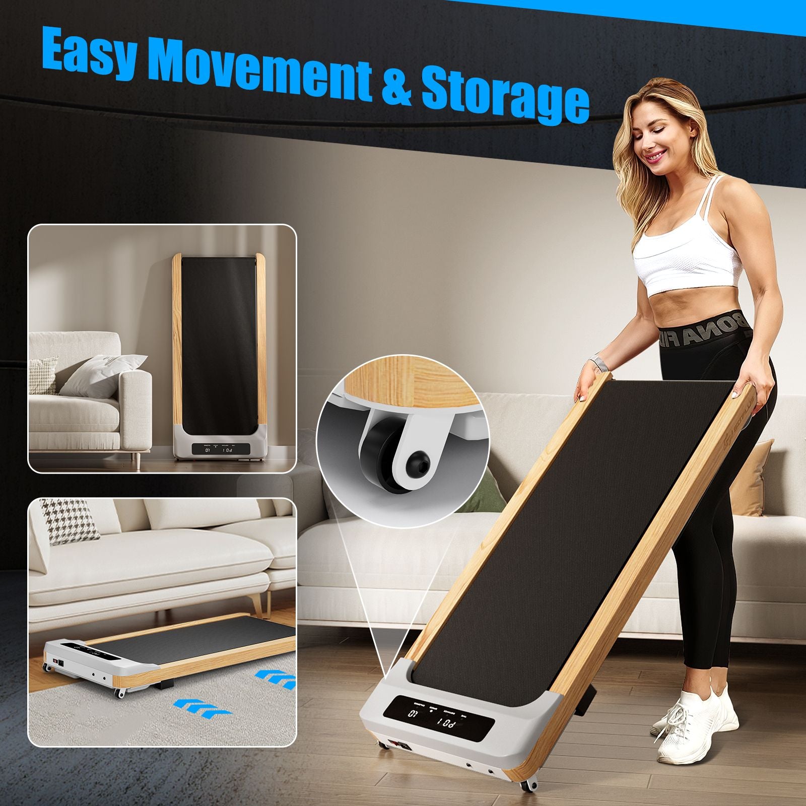 Under-Desk Treadmill Walking Pad Featuring a 7-Layer Running Belt