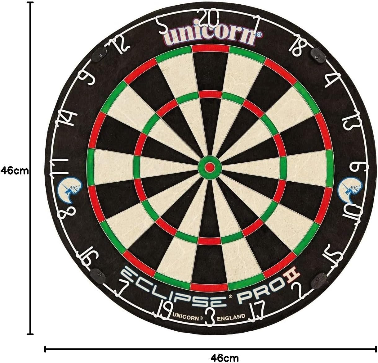 Eclipse Pro/Dartboard with Flat Profile Number Ring | Championship Quality Sisal Bristle | Staple-Free Design