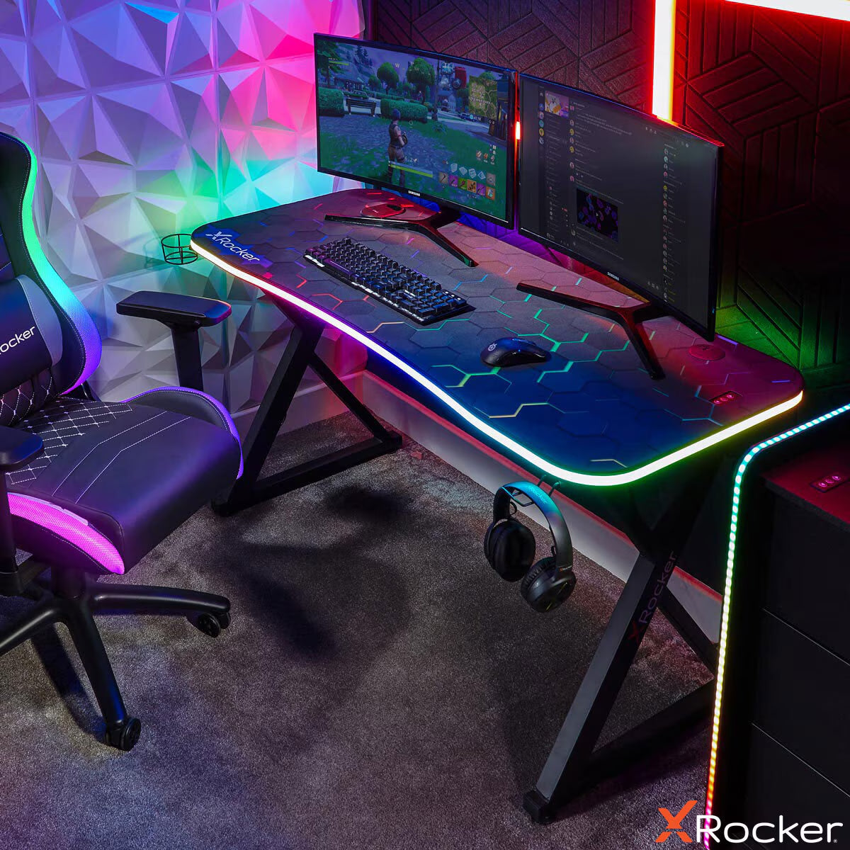 Pulsar Max RGB Gaming Desk with LED Lights