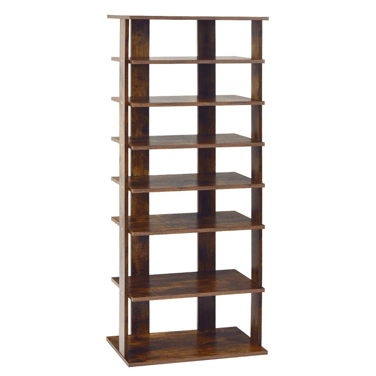 Extra Wide Vertical Wooden Shoe Rack with 7 Shelves