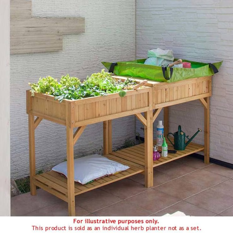Cedar Wood 80Cm 8 Pocket Herb Garden Planter