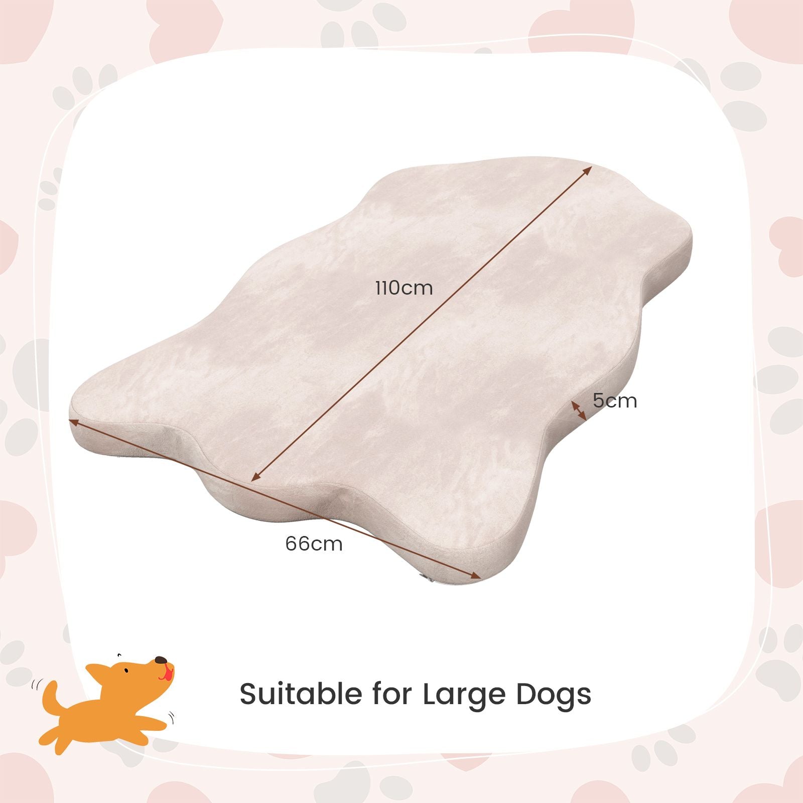 Premium Memory Foam Large Dog Bed with Removable Cover