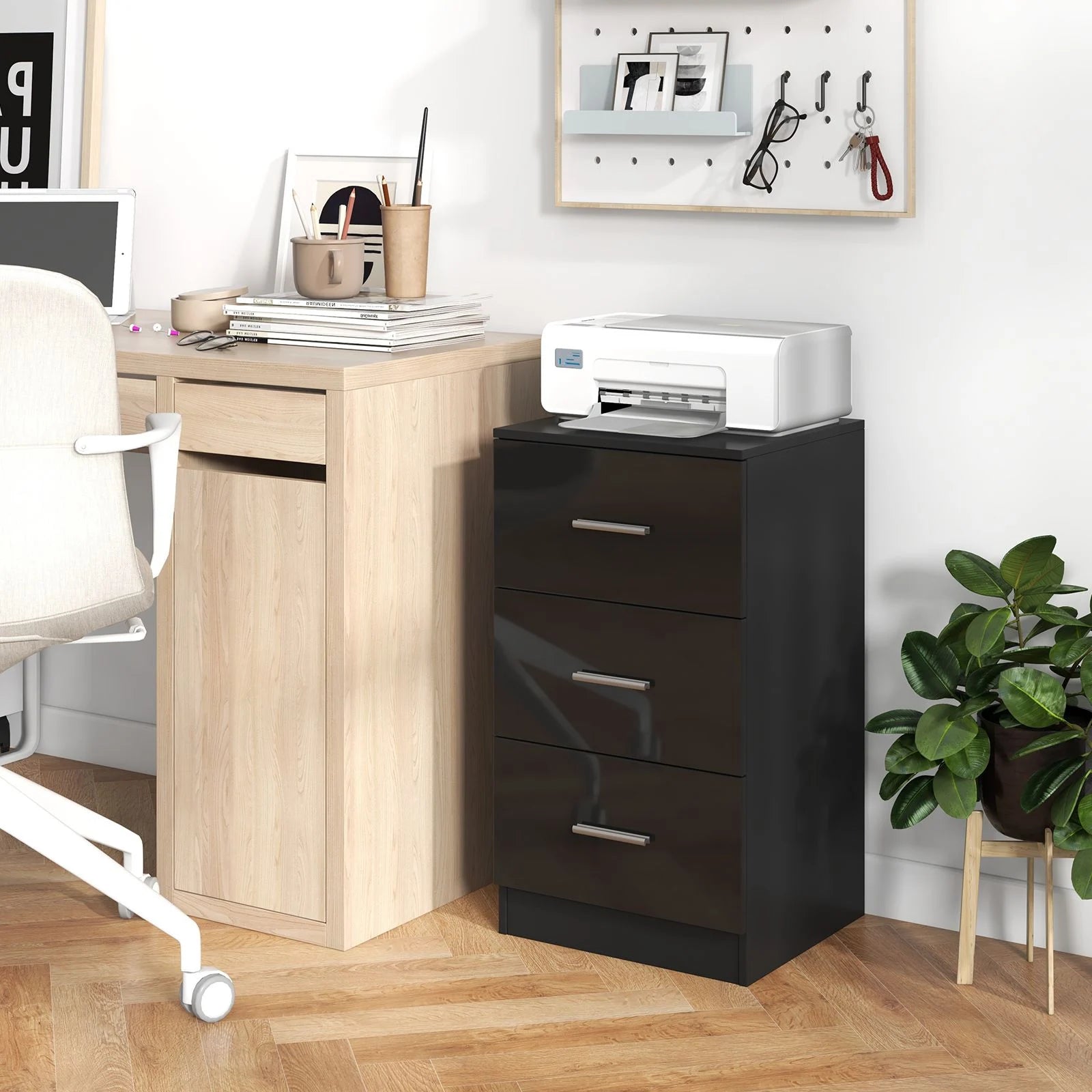 3-Drawer Wooden Dresser with Anti-Tip Safety Feature