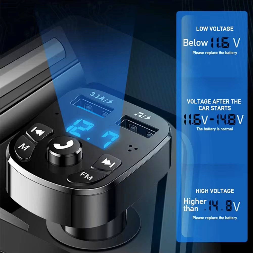 Revolutionary Car Bluetooth 5.0 FM Transmitter & Dual USB Fast Charger - MP3 Receiver with 3.1A Charging Power!