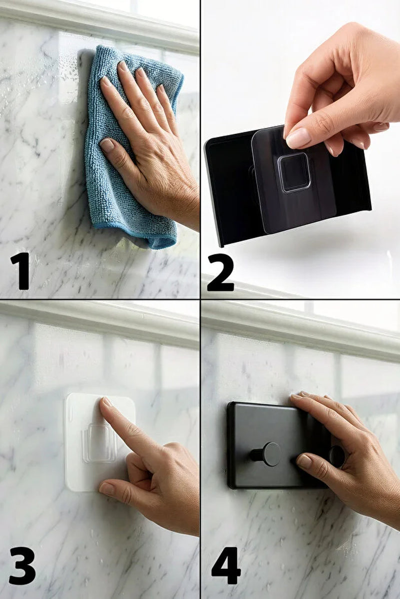 4-Pack Self Adhesive Hooks Bathroom Kitchen Wall Hooks Easy Install Towel and Organizer Hangers