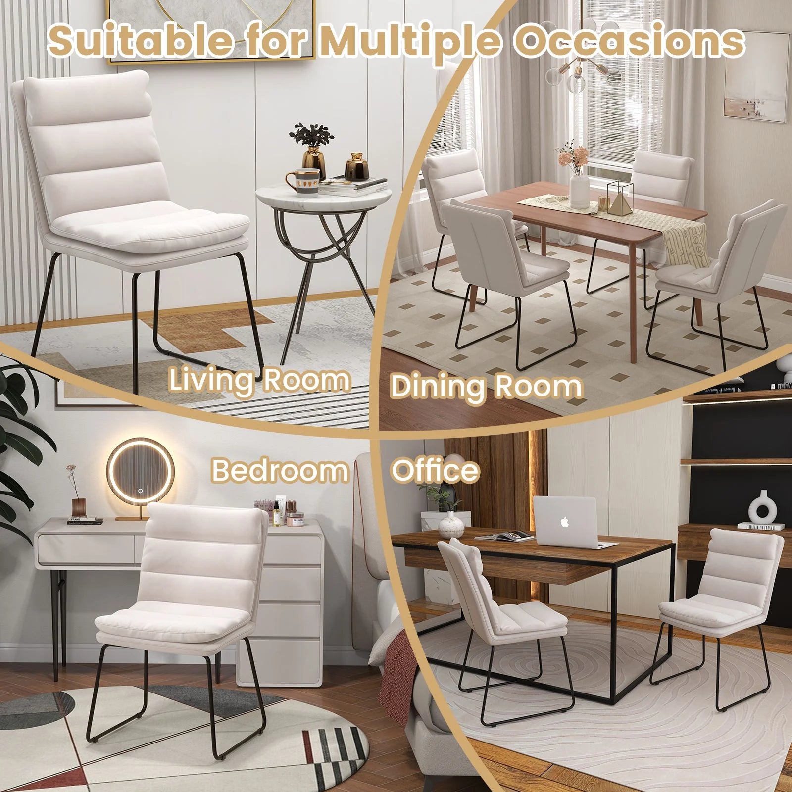 Upholstered Accent Leisure Chair with Durable Wood and Metal Frame