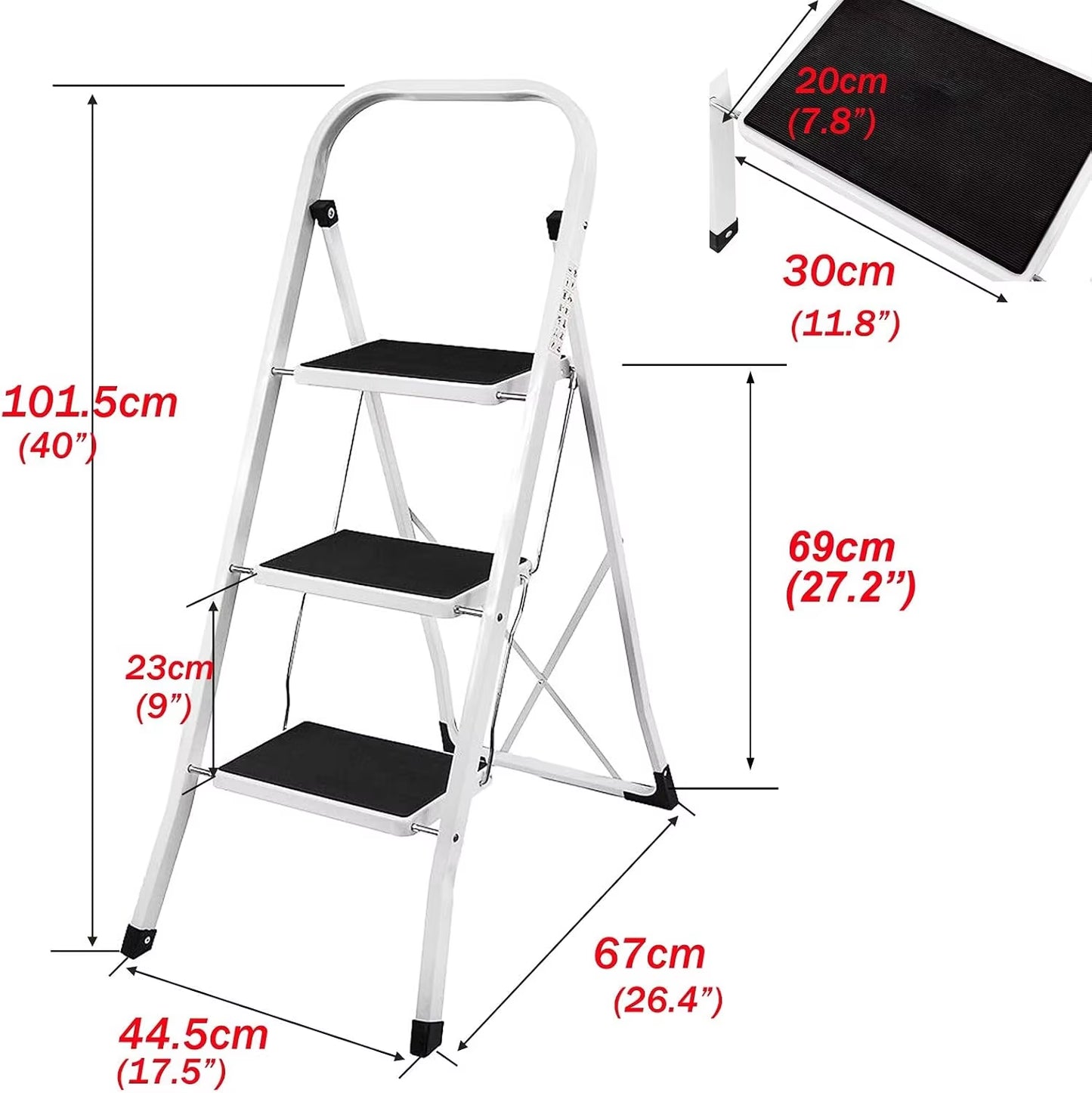 Portable Foldable Stepladder anti Slip Feet for Indoor or Outdoor use