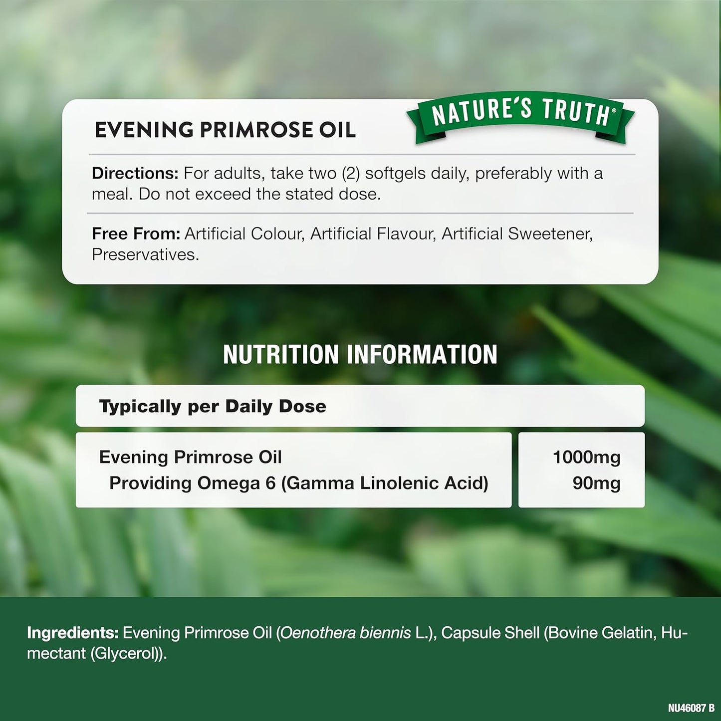 Evening Primrose Oil 1000 mg - 120 Softgel Capsules - High Potency Omega-6 and GLA - Cold-Pressed -