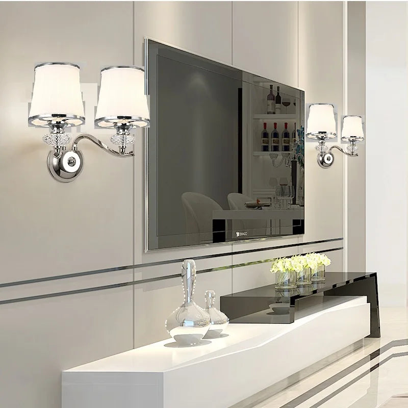 Elegant Chrome Modern Chandelier - Crystal LED Lighting Fixture for Living Room & Bedroom