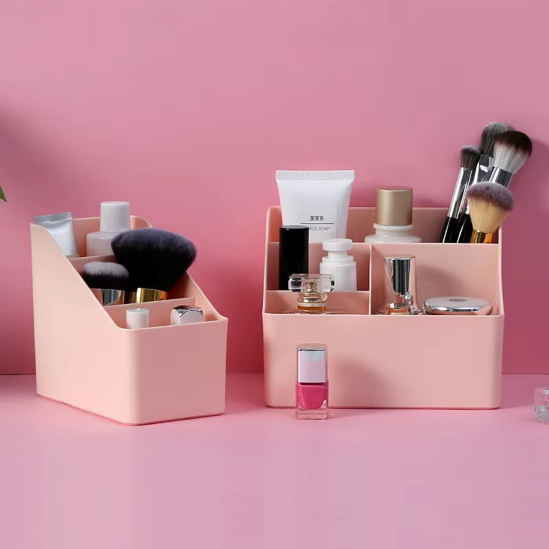 Stylish Desktop Makeup Organizer - Versatile Storage Box for Brushes, Skincare, and Office Essentials
