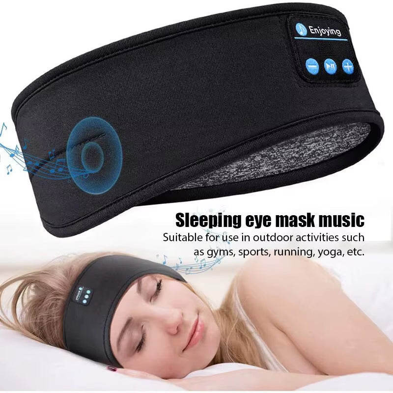 Wireless Bluetooth Sports Headband Earphones - Comfortable Music Eye Mask for Sleeping and Active Lifestyle