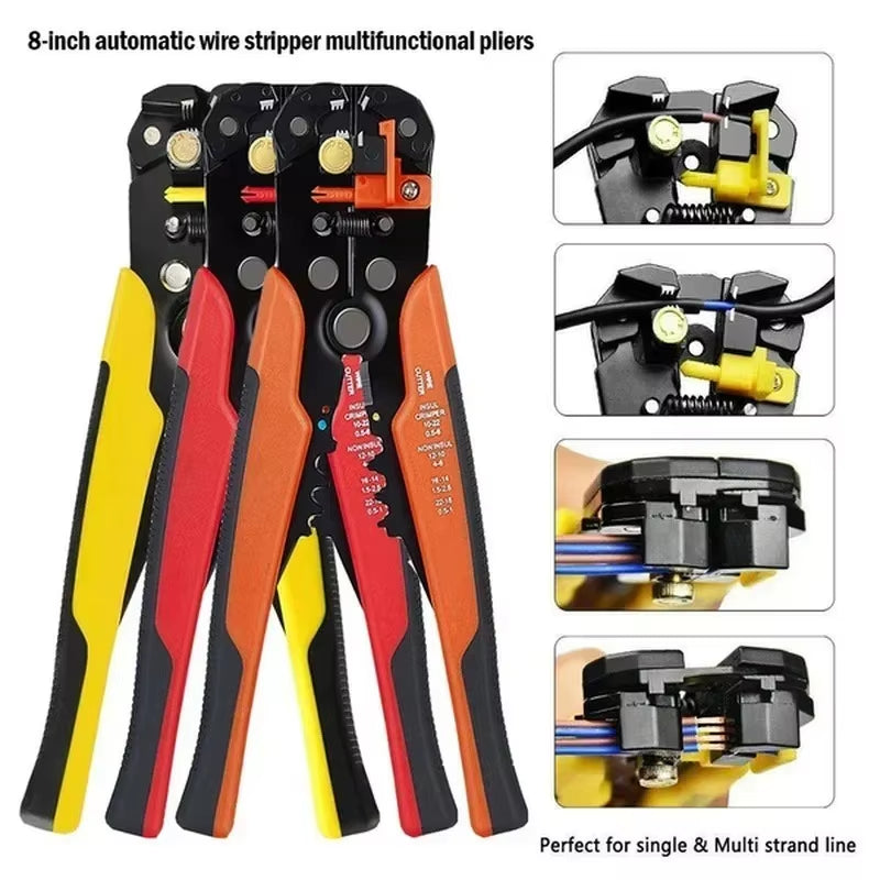 Adjustable Automatic Wire Stripper and Crimper - Multifunctional Pliers for Effortless Cable Cutting and Terminal Handling