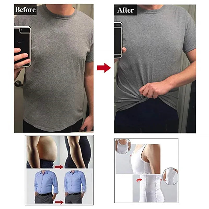 Slimming Compression Shirt for Men - Hide Gynecomastia & Moobs with Stylish Workout Tank Top