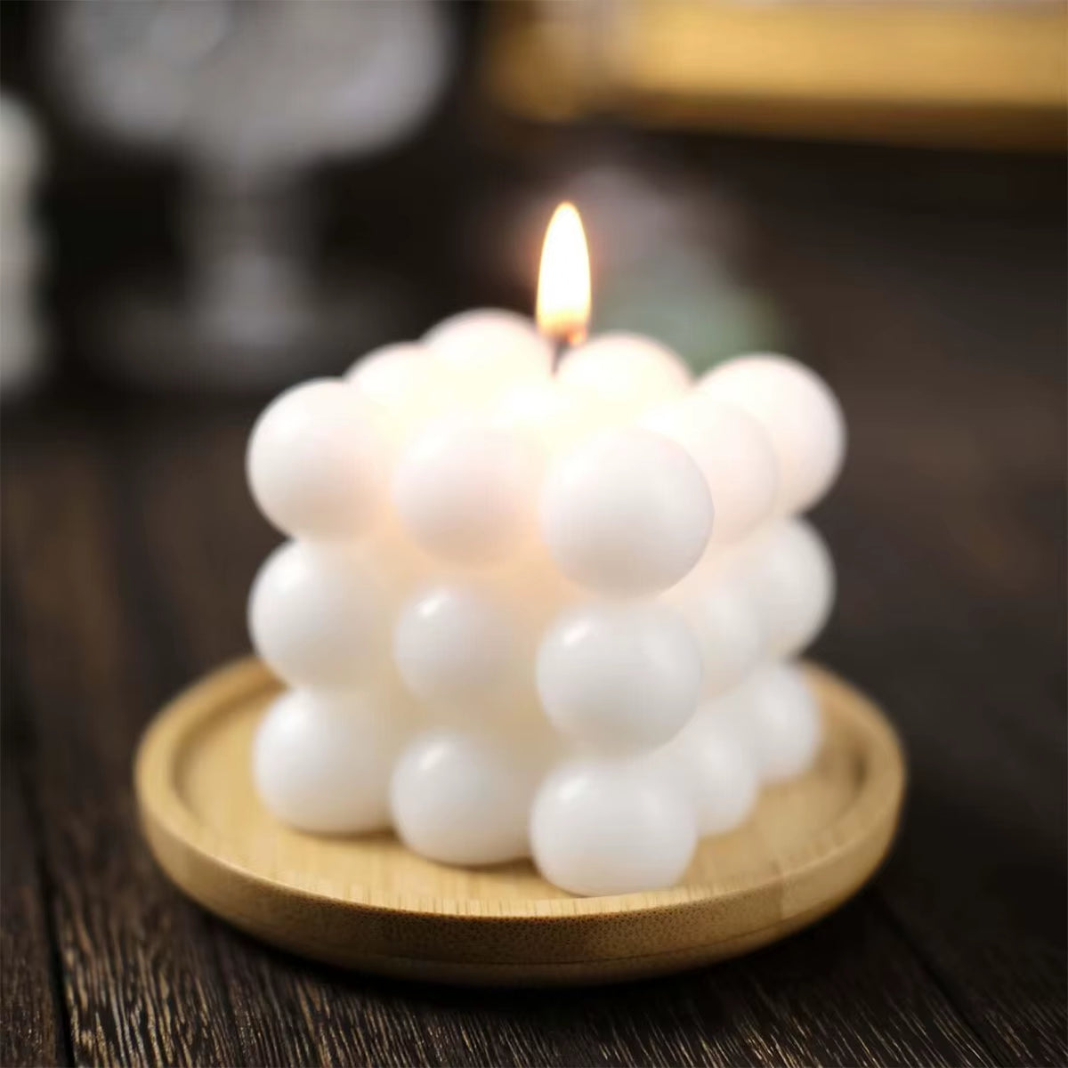 Vanilla Scented Small Cube Ball Candle, Soy Wax Cool Shaped Candles, Home Office Cute Decorative Candle Birthday Party Supplies