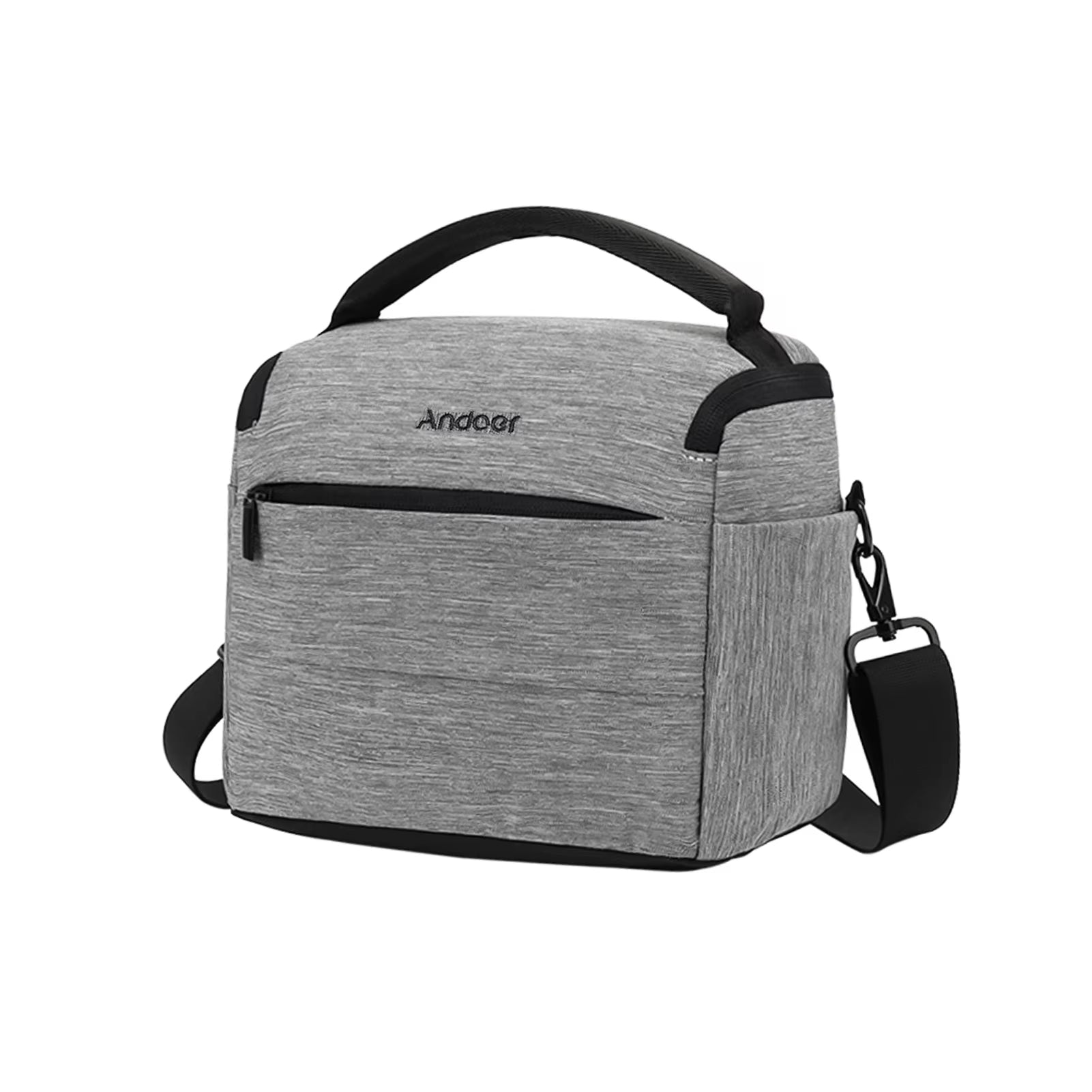 Stylish Cuboid DSLR Camera Shoulder Bag - Portable Polyester Case for 1 Camera, 2 Lenses & Accessories