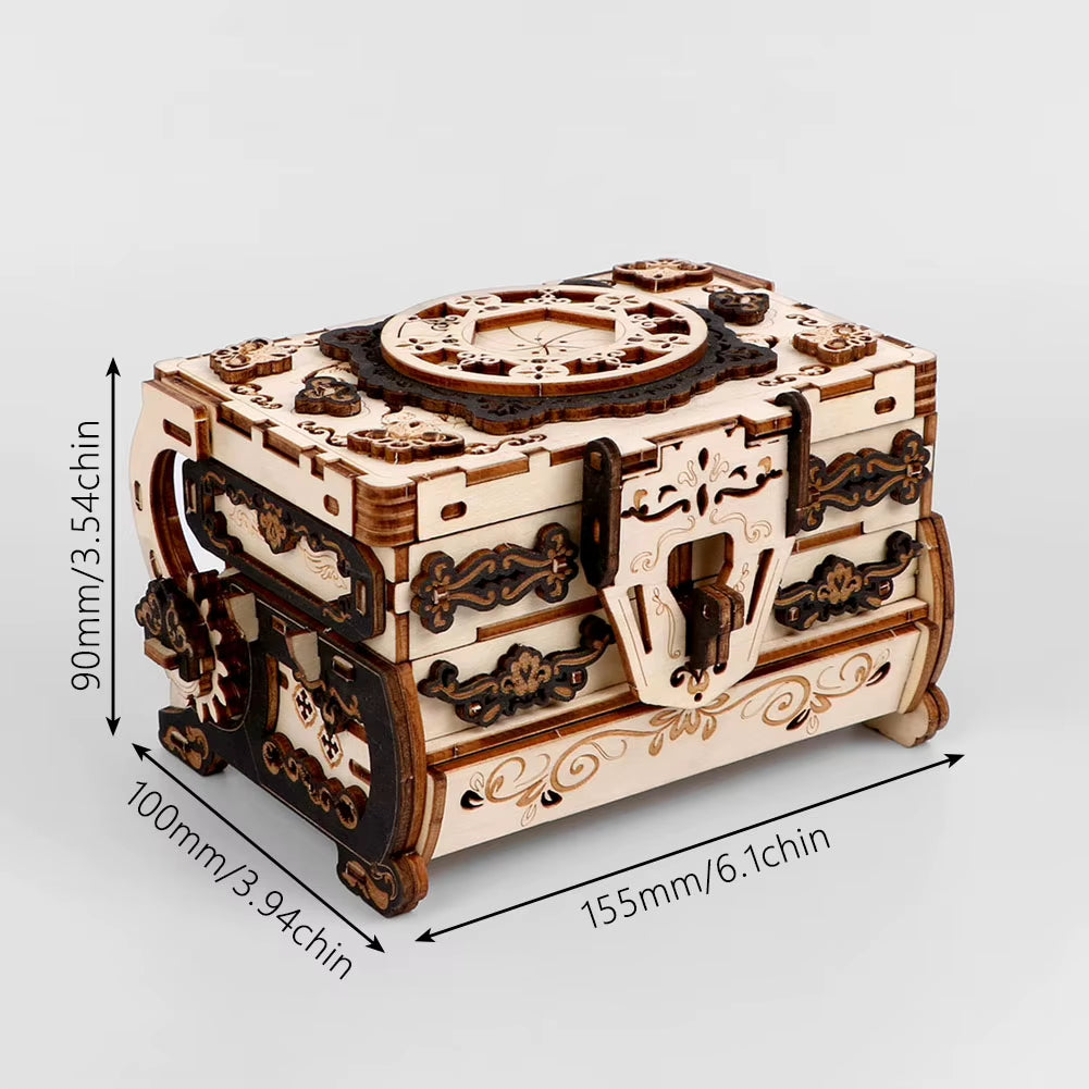 Exquisitely Carved Vintage Jewellery Box Puzzle Gift 