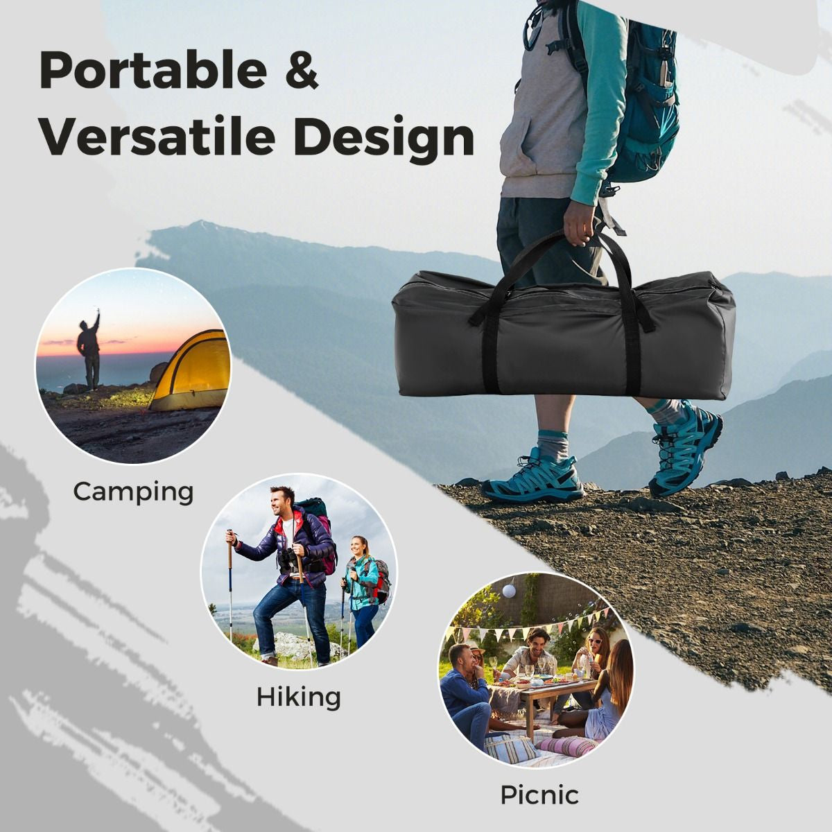 300 x 300 cm Screened Canopy Tent with Vestibule and Zippered Entrance