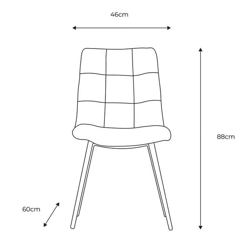 Darwin Grey Faux Leather Dining Chair, 2 Pack