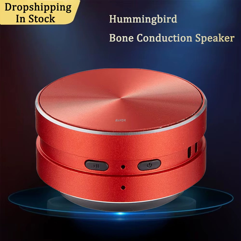 Mini Humbird Wireless Bluetooth Bone Conduction Speaker - TWS Stereo Dual Sound Audio Box with FM Radio & Call Function