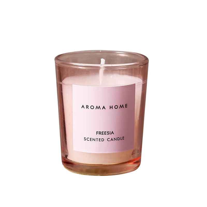 2Pcs Gift Box Set Aromatherapy Essential Oil Rattan Handmade Clear Scented Candle