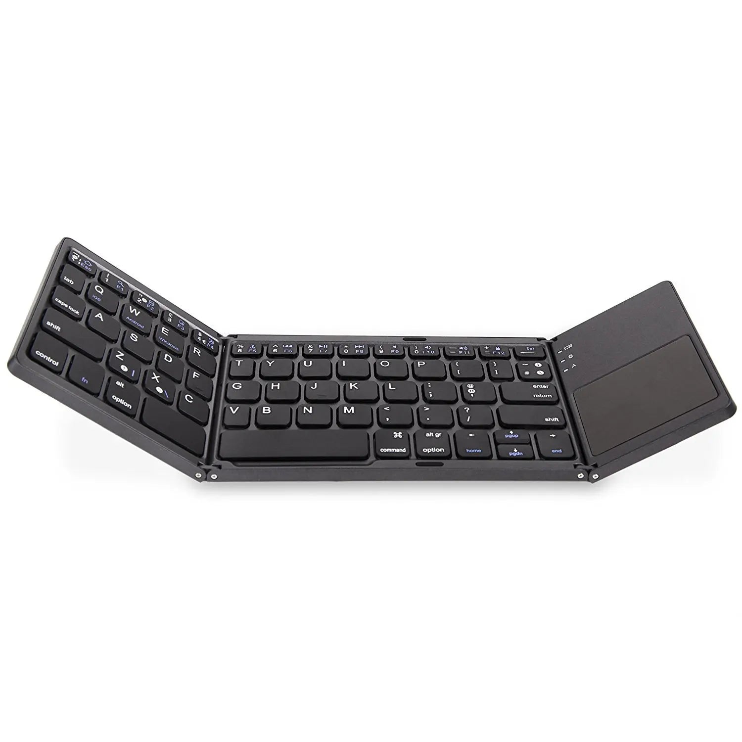 Compact Bluetooth Mini Wireless Keyboard with Touchpad - Triple Folding Design for Windows, Android, iOS, iPad, and Phones