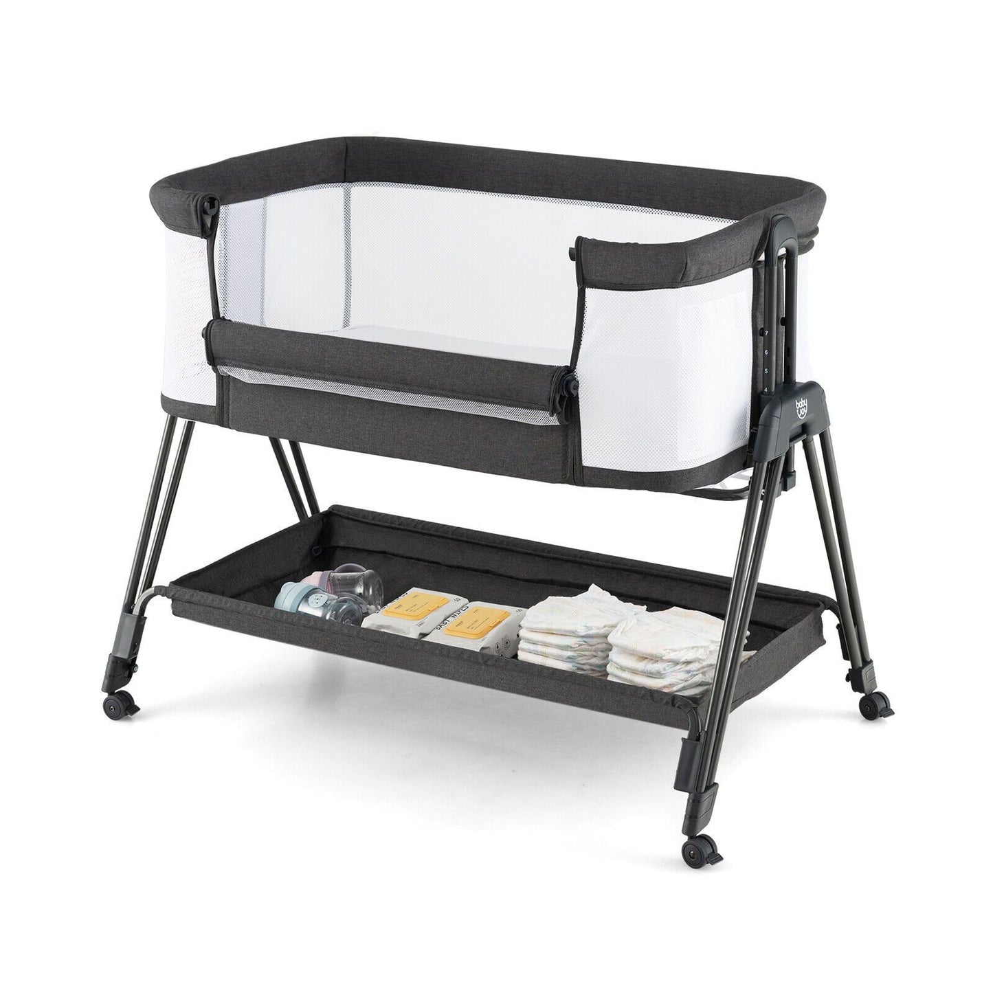 Infant Bedside Crib with Mattress for Newborns up to 9kg