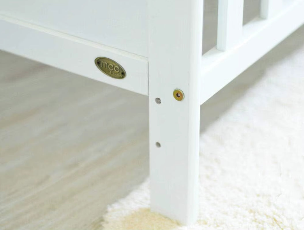 Wooden Baby Cot Bed & Drawer & Aloe Vera Mattress (Orlando Drawer)