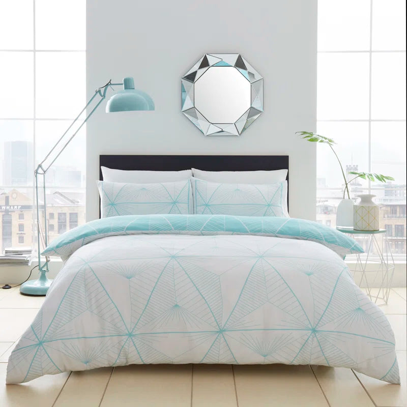 Cotton Blend Geometric Shapes Duvet Cover Set with Pillowcases