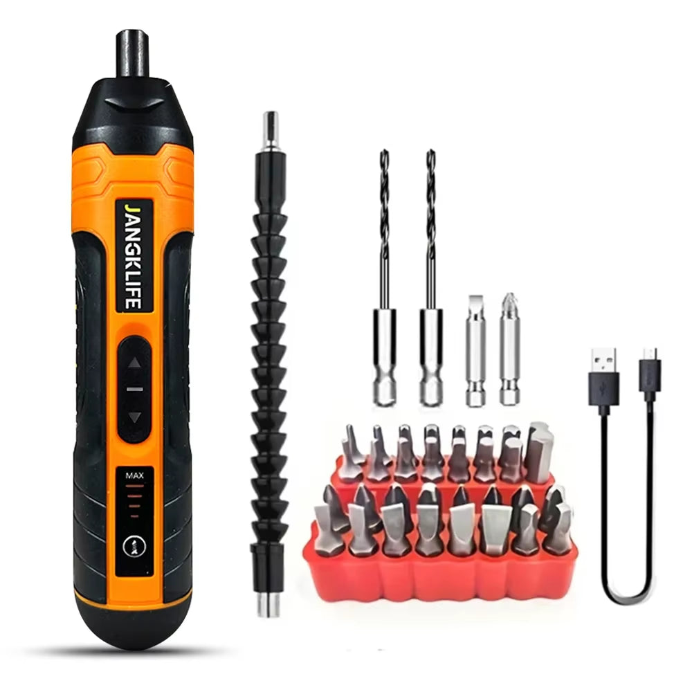 Rechargeable Cordless Electric Screwdriver with 1300mAh Lithium Battery - 3.6V Mini Drill Power Tool Set