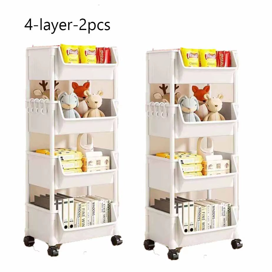 Trolley Bookshelf Kitchen Storage Rack Kitchen Corner Narrow Slit Storage Cabinet Bathroom Living Room Home Organizer