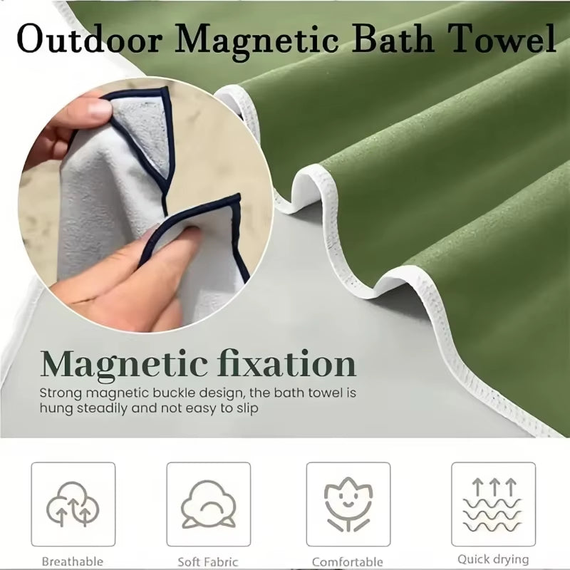 Magnetic Bath Towel Microfiber Quick Drying Beach Towel for Surfing, Swimming & Changing etc