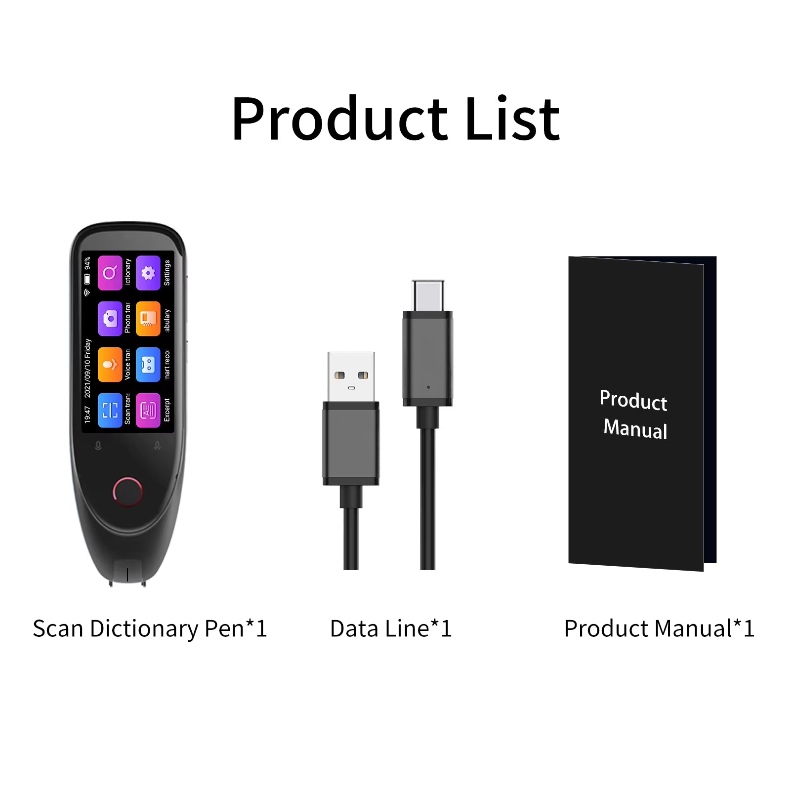 BOELEO S50 Wireless Translation Pen Scanner with 3'' Touchscreen - Instant Text Scanning & Reading in 112 Languages