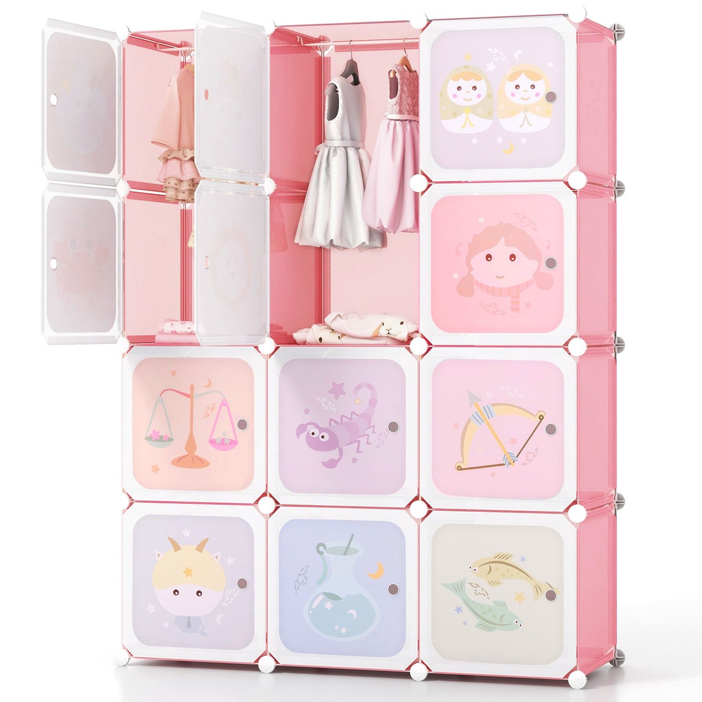 12-Cube Wardrobe for Children - Stylish Baby Dresser and Kids Bedroom Armoire