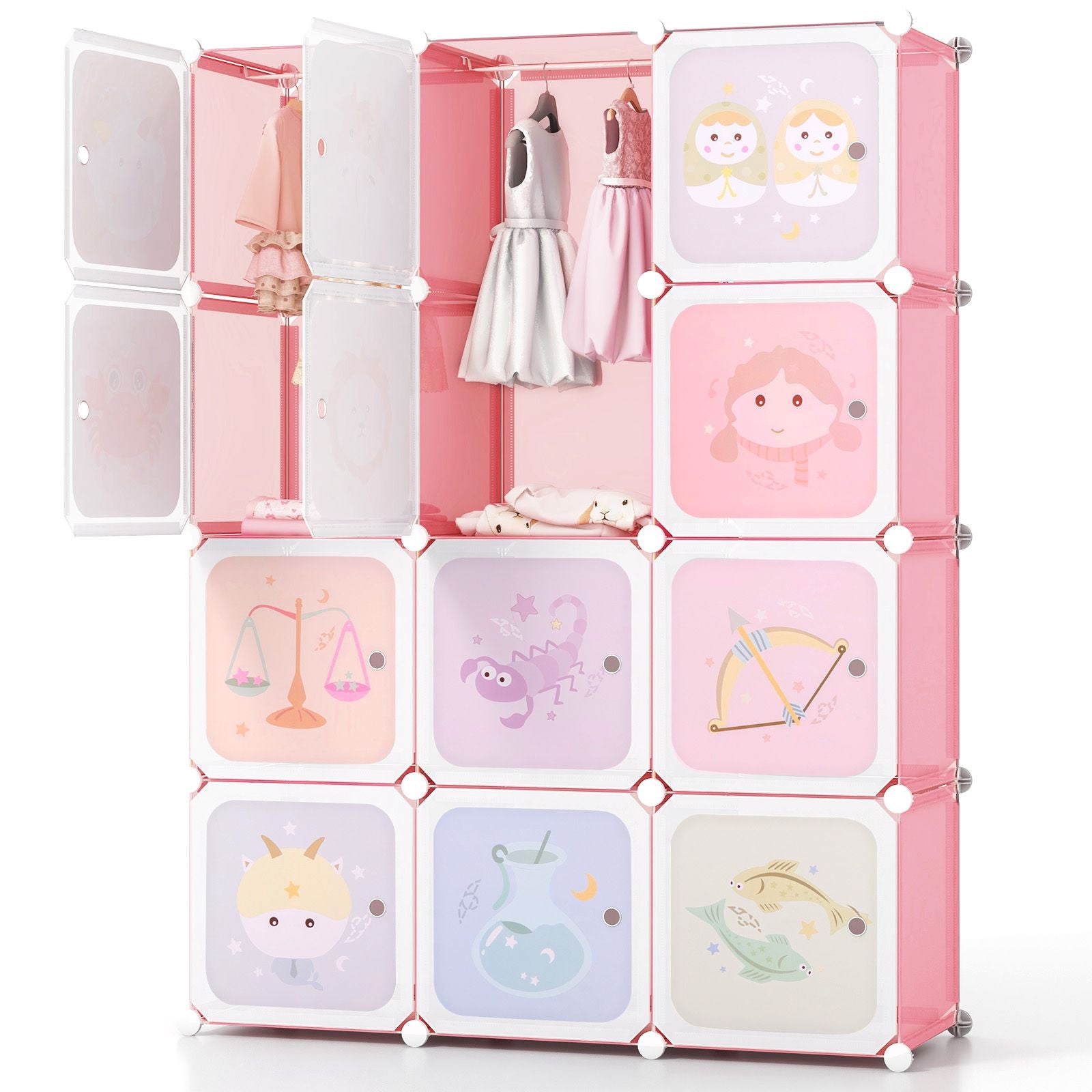 12-Cube Wardrobe for Children - Stylish Baby Dresser and Kids Bedroom Armoire