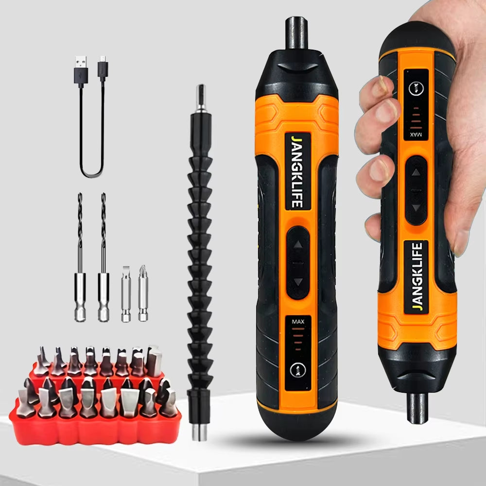 Rechargeable Cordless Electric Screwdriver with 1300mAh Lithium Battery - 3.6V Mini Drill Power Tool Set