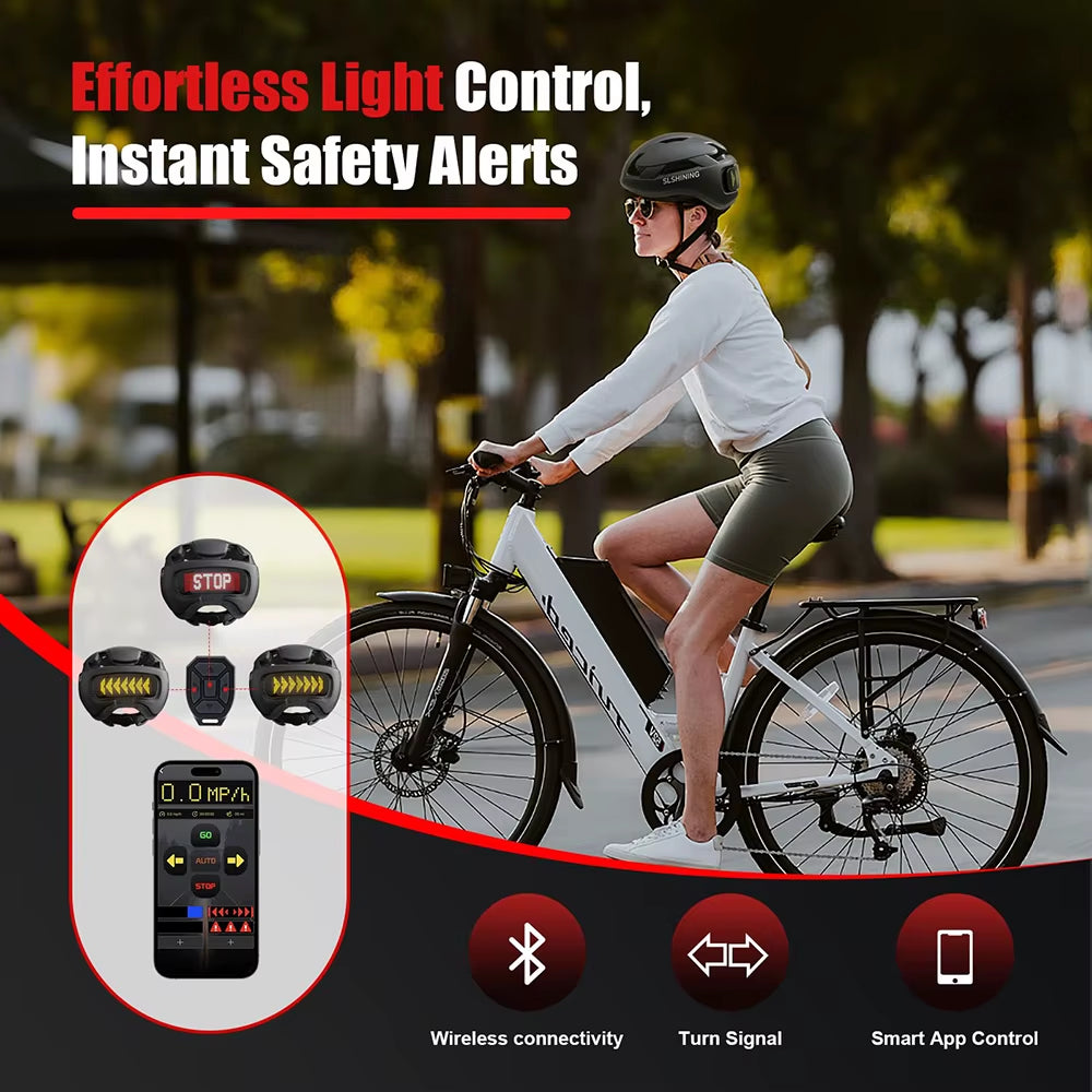 LED Bike Helmet with LED Display Screen Taillight Smart APP Control 
